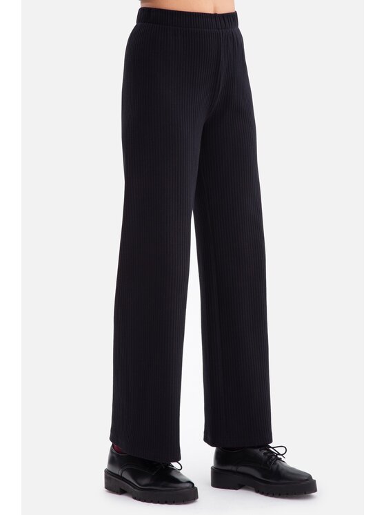 BeWear BeWear Spodnie dzianinowe b300 Czarny Baggy Fit