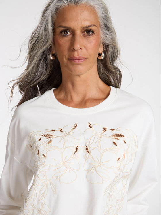 Elena Mirò Elena Mirò Felpa G890Z000555N011 Bianco Boxy Fit