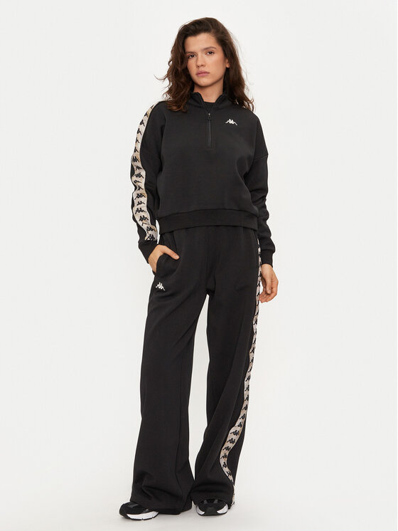 Kappa Kappa Mikina Banda Pepitagt 321Q4RW Čierna Relaxed Fit