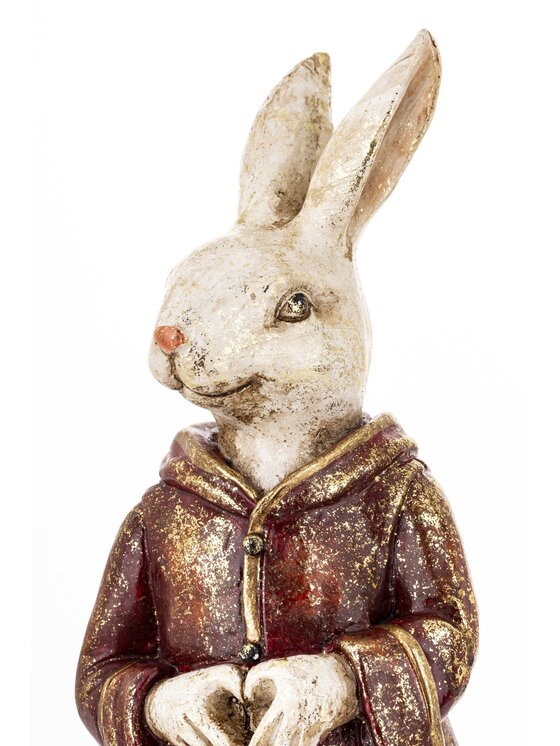 MIAhome MIAhome Figurka królik MALJUNA-2 w płaszczu z kapturem Kolorowy