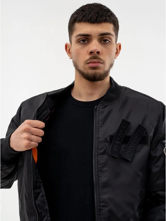 Marvel Marvel Kurtka bomber Marvel Punisher Back Character Czarny Regular Fit