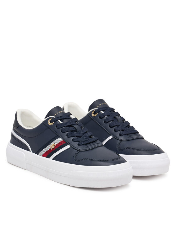 Tommy Hilfiger Tommy Hilfiger Laisvalaikio batai Th Platform Vulc Leather FW0FW09603 Tamsiai mėlyna