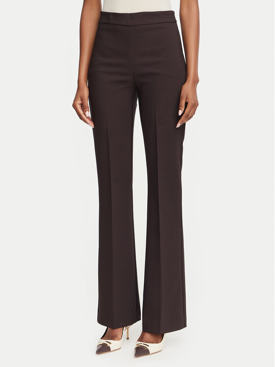 Rinascimento Rinascimento Штани з тканини CFC0130135003 Темно-коричневий Flare Fit