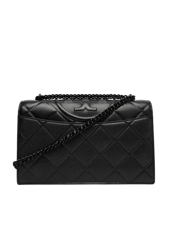 Tory Burch Tory Burch Kabelka Fleming Soft Grain Convertible Shoulder Bag 169791 Černá