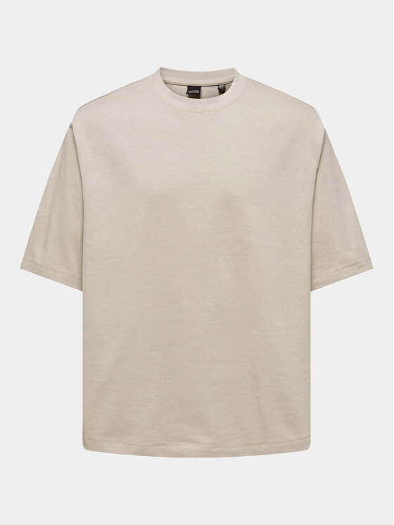Only & Sons Only & Sons Tricou Millenium 22027787 Bej Oversize
