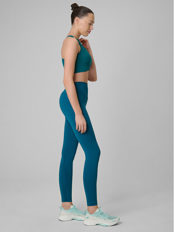 4F 4F Legginsy MULTI ACTIVE Turkusowy Slim Fit
