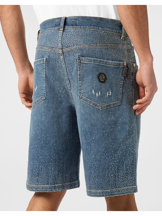PHILIPP PLEIN PHILIPP PLEIN Pantaloncini di jeans 25431 Blu Regular Fit