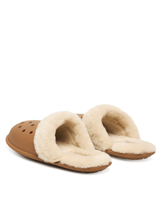 Crocs Crocs Kapcie Classic Fuzz Scuff 212143 Brązowy