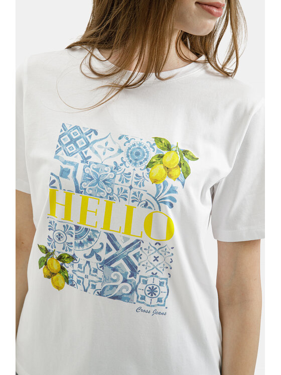 Cross Jeans Cross Jeans T-Shirt 56267-008 Biały