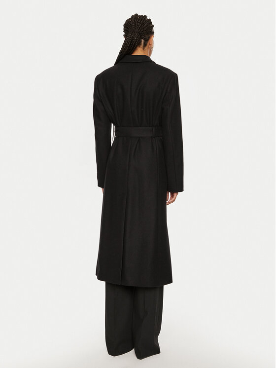 HUGO Hugo Wollmantel Molena 50523207 Schwarz Relaxed Fit