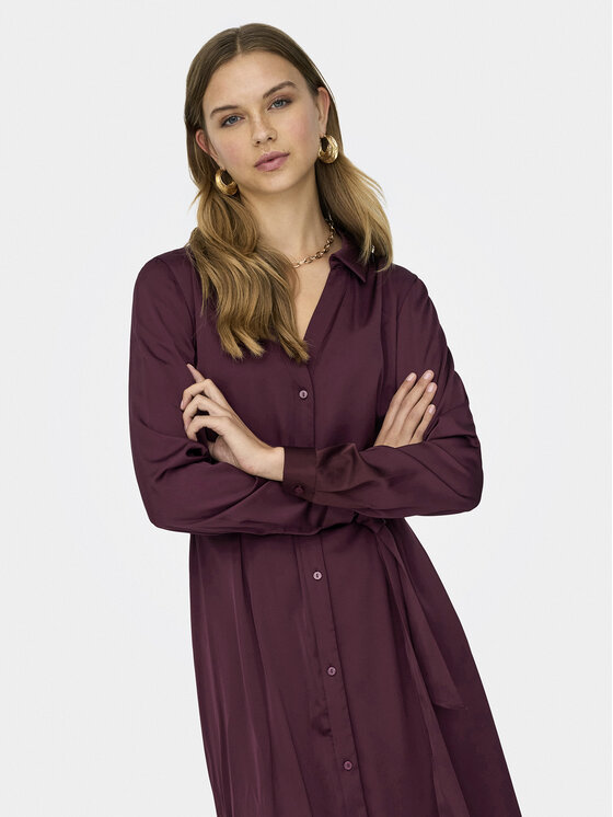 ONLY ONLY Haljina košulja Mika 15361725 Tamnocrvena Regular Fit