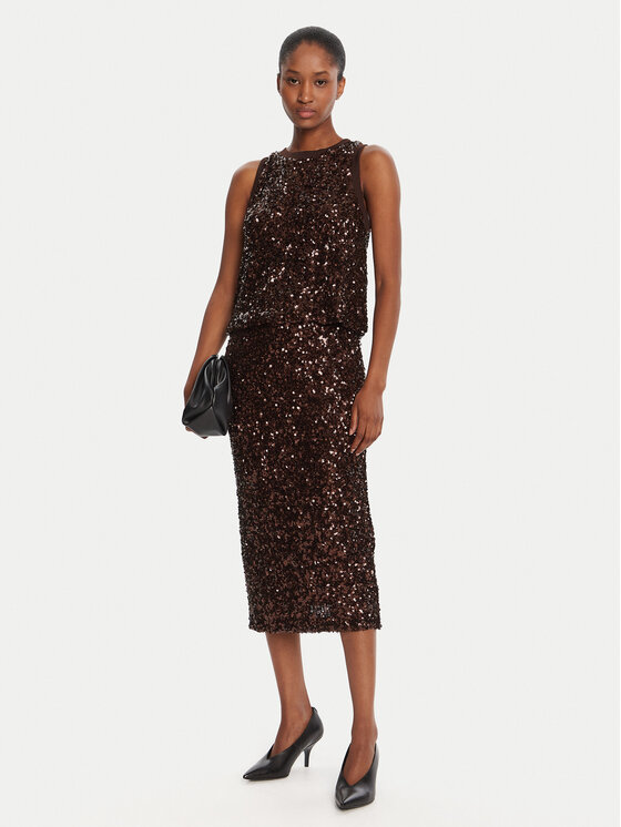 Marella Marella Marškinėliai Filly 2523946051 Ruda Slim Fit