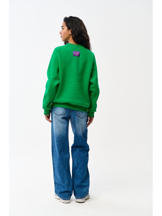 NAOKO NAOKO Bluza Mentally Elsewhere Zielony Reglan Fit