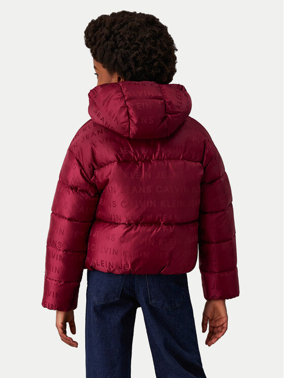 Calvin Klein Jeans Calvin Klein Jeans Zimska jakna Logo Aop IG0IG02730 Bordo rdeča Regular Fit