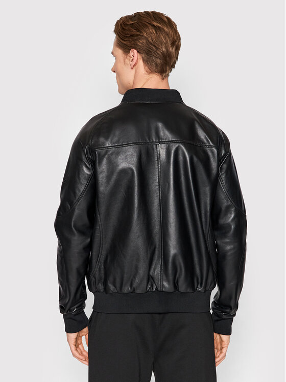 Iceberg Iceberg Шкіряна куртка 22EI1P0ZO116802 Чорний Regular Fit