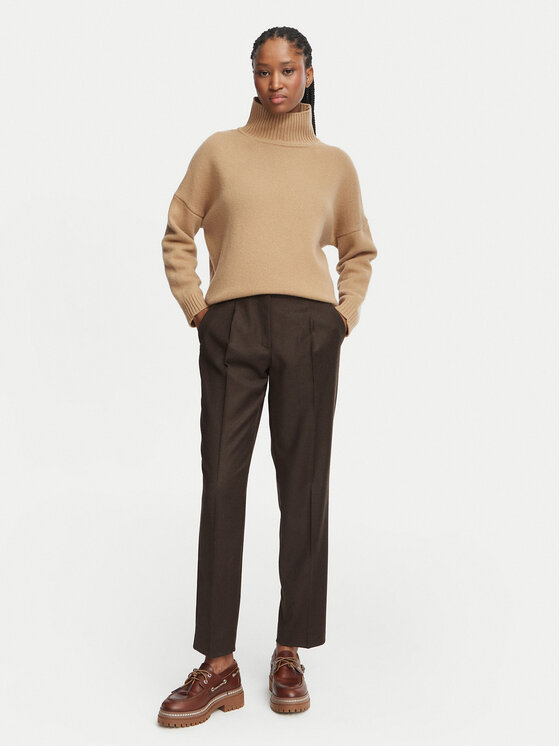 Weekend Max Mara Weekend Max Mara Hlače iz tkanine Caldaia 2625136112 Rjava Regular Fit