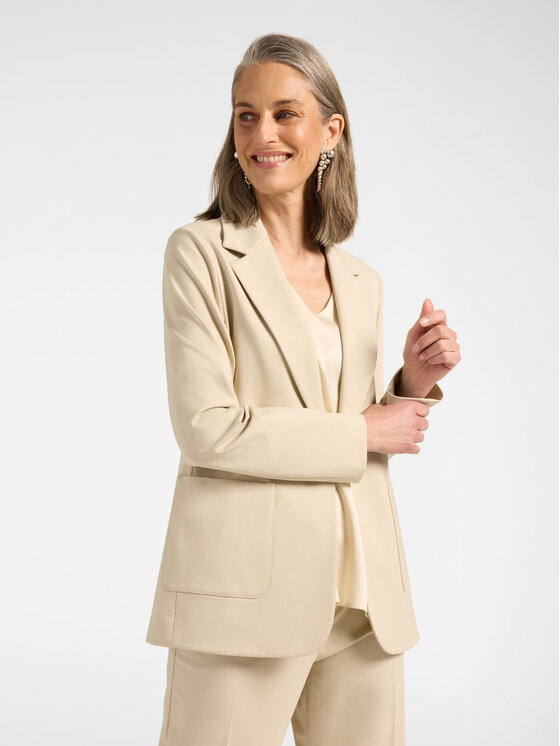 Elena Mirò Elena Mirò Marynarka R053P200152N002 Kremowy Regular Fit