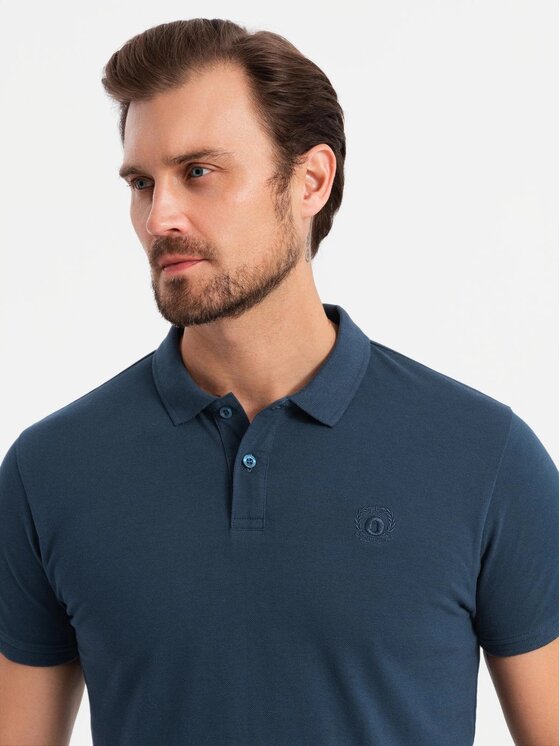Ombre Ombre Komplet koszulek polo OM-POBS-0133 Czerwony Regular Fit