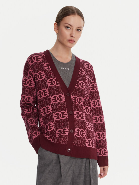 PINKO PINKO Cardigan Half Breed 106042 A2YD Bordeaux Regular Fit