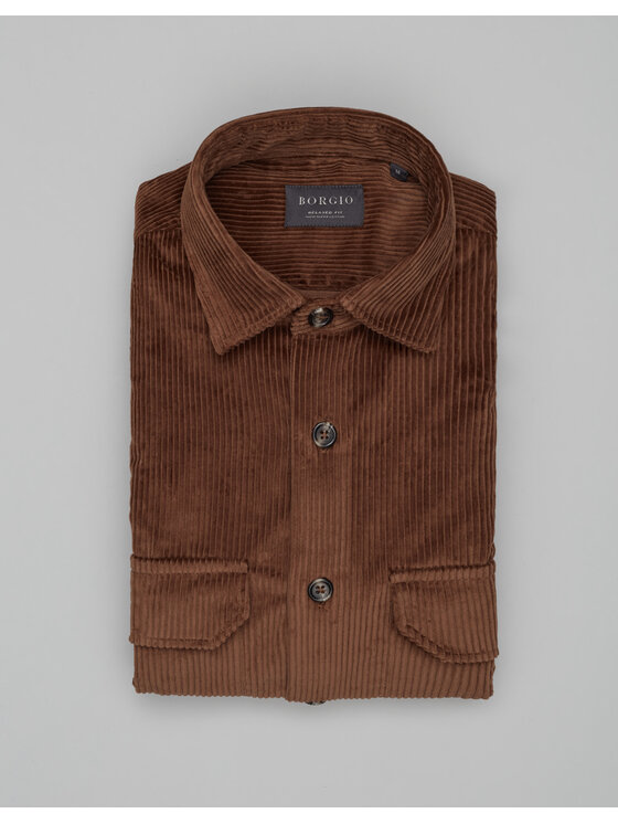 Borgio Borgio Koszula Velletri 00628 Brązowy Relaxed Fit