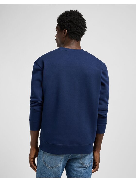 Lee Lee Bluzka SMALL LOGO CREW SWS Niebieski Regular Fit