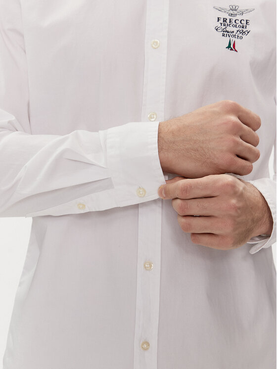 Aeronautica Militare Aeronautica Militare Camicia 241CA1248CT3288 Écru Regular Fit