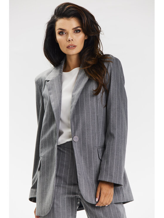 Awama Awama Giacca da abito A679 Grigio Basic Fit