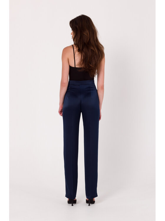 Makover Makover Dámske nohavice K174 Tmavomodrá Modern Fit