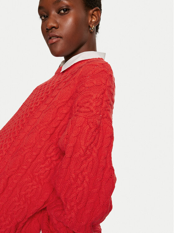 Pull rouge oversize outlet