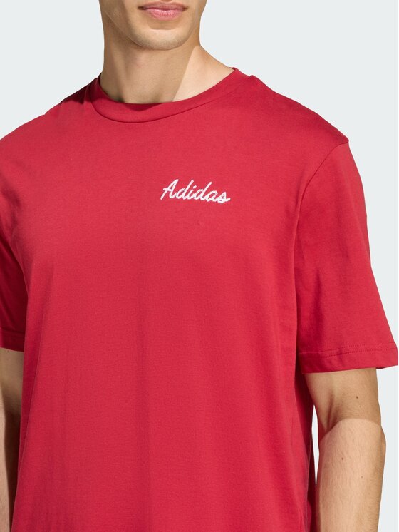 adidas adidas T-Shirt NOVELTY BOWL GRAPHIC Czerwony ciemny Regular Fit