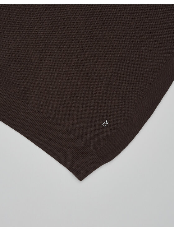 Borgio Borgio Polo crespino Brązowy Classic Fit