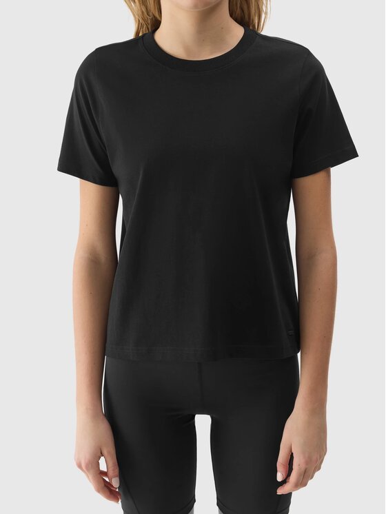4F 4F T-Shirt 4FWSS24TTSHF1360-20S Czarny Regular Fit