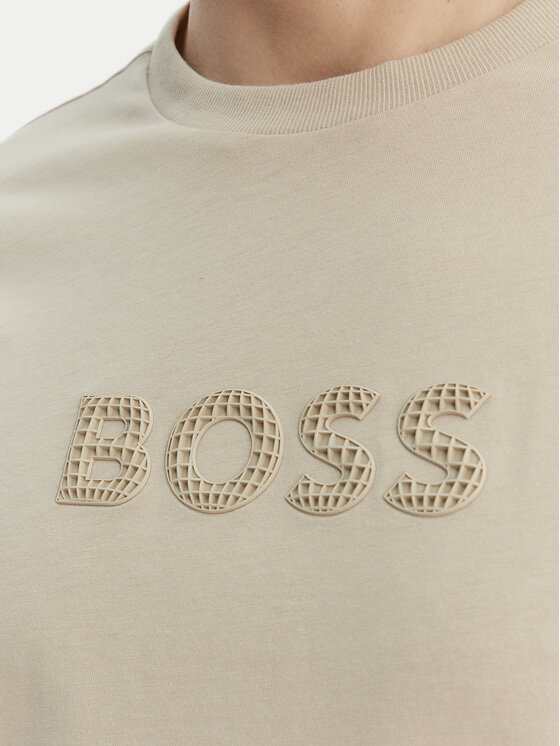 BOSS BOSS T-Shirt TS_Terrace Logo 50559361 Beżowy Regular Fit
