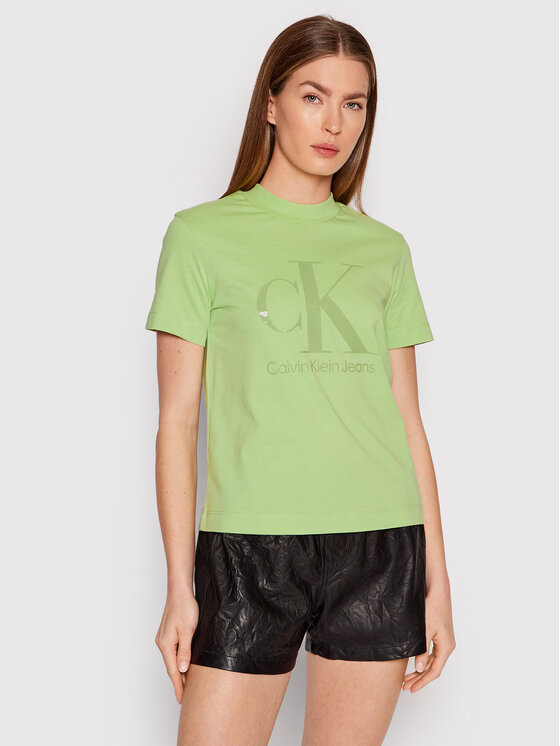 Calvin Klein Jeans Calvin Klein Jeans Majica J20J218264 Zelena Regular Fit