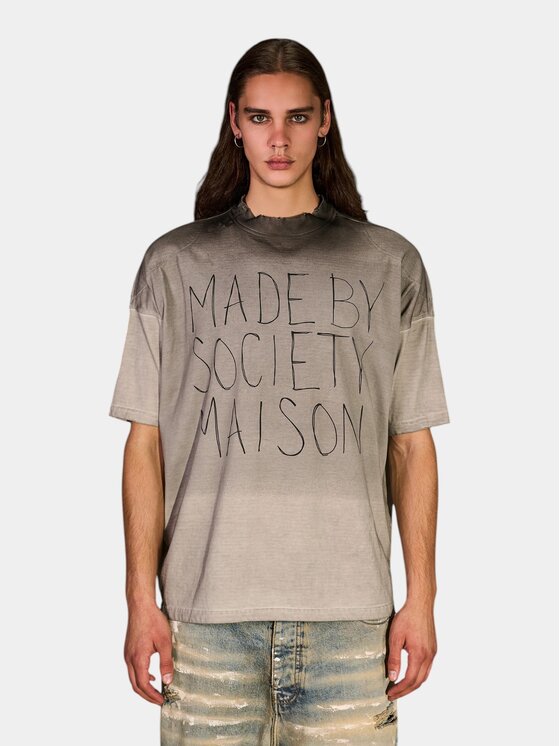 MADE BY SOCIETY MADE BY SOCIETY T-Shirt BRUT SILLAGE - T17529 Szary Basic Fit