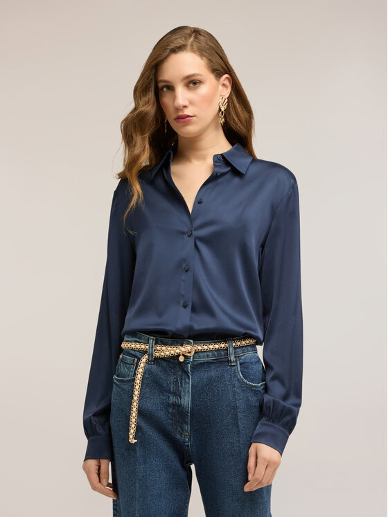 Motivi Motivi Camicia 5192Q400953N034 Blu Regular Fit