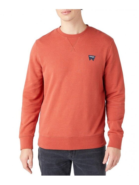Wrangler Wrangler Felpa SIGN OFF CREW Rosso Regular Fit