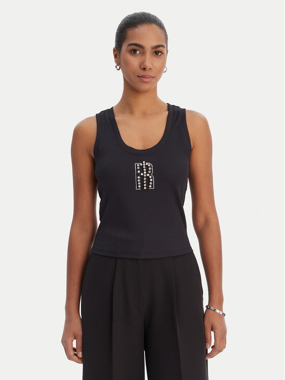 Fracomina Fracomina Топ FP26ST2003J42701 Чорний Slim Fit