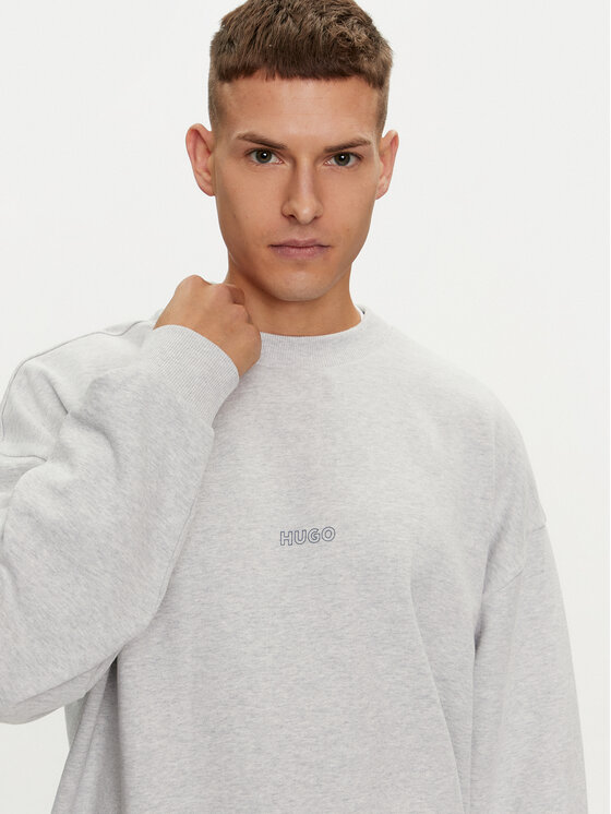 HUGO Hugo Majica dugih rukava Noriche 50517004 Siva Loose Fit