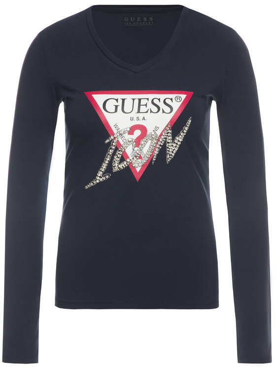 Guess Guess Bluse Icon Tee W01I0F J1300 Dunkelblau Slim Fit