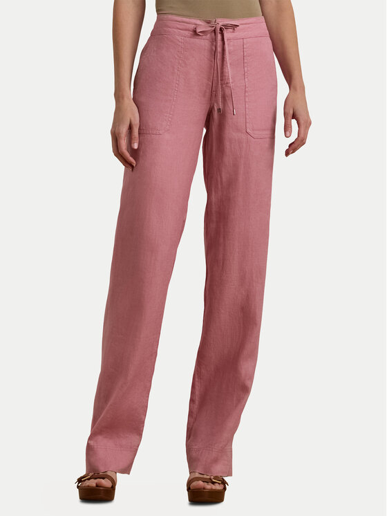 LAUREN RALPH LAUREN LAUREN RALPH LAUREN Kalhoty z materiálu 200735136022 Růžová Regular Fit