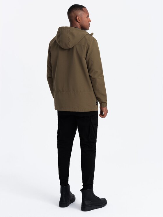Ombre Ombre Bunda pro přechodné období OM-JANP-0191 Hnědá Regular Fit