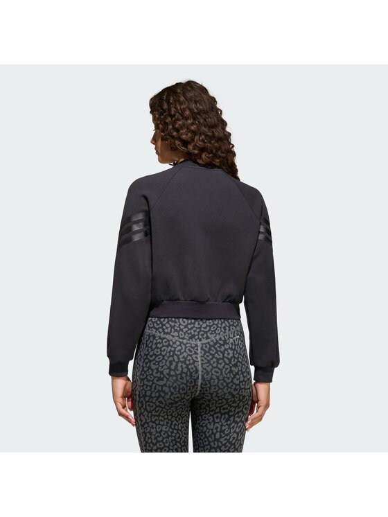 adidas adidas Bluza FUTURE ICONS 3 STRIPES FULL ZIP Czarny Loose Fit