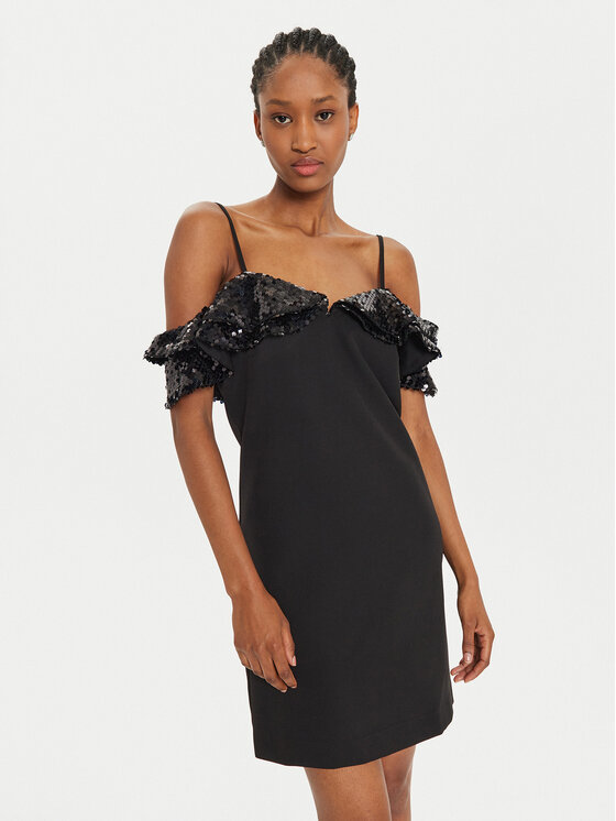 ViCOLO ViCOLO Coctailkleid TS0352 Schwarz Regular Fit