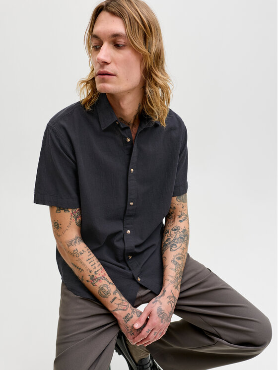 Jack & Jones Jack & Jones Риза Summer 12289160 Черен Regular Fit