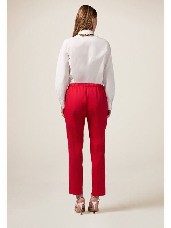 Oltre Oltre Pantaloni di tessuto P066R008590N016 Rosso Regular Fit
