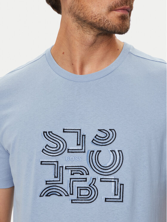 BOSS Boss Tricou 50519350 Albastru Regular Fit