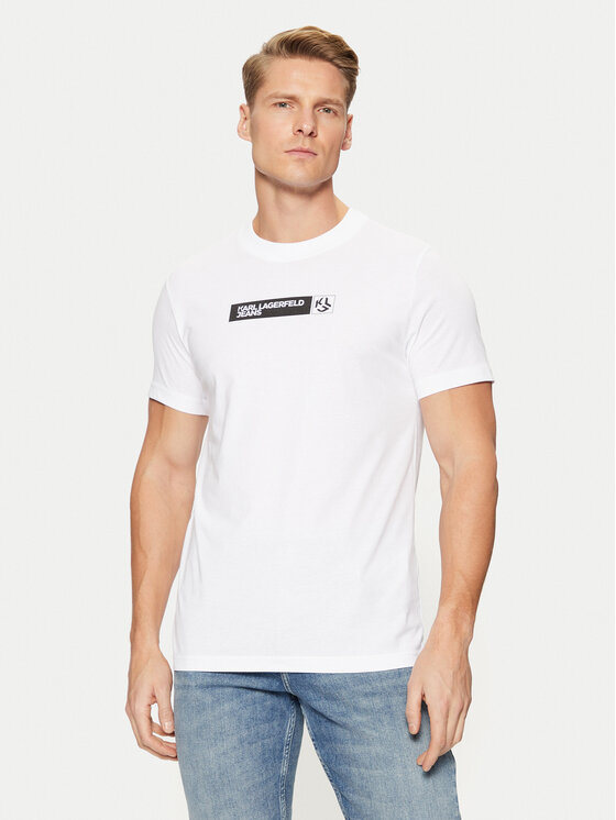 Karl Lagerfeld Jeans Tricou A1M17112 Alb Slim Fit
