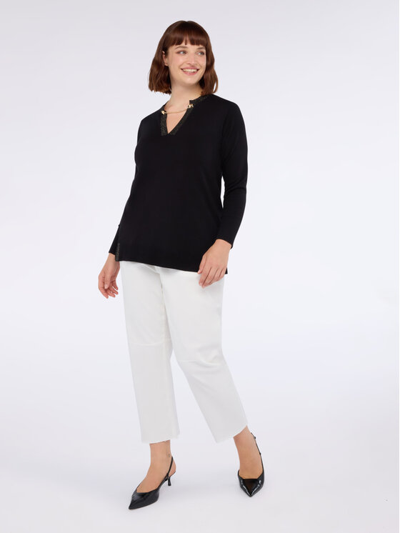 Fiorella Rubino Fiorella Rubino Sweter M663L008037N033 Czarny Regular Fit