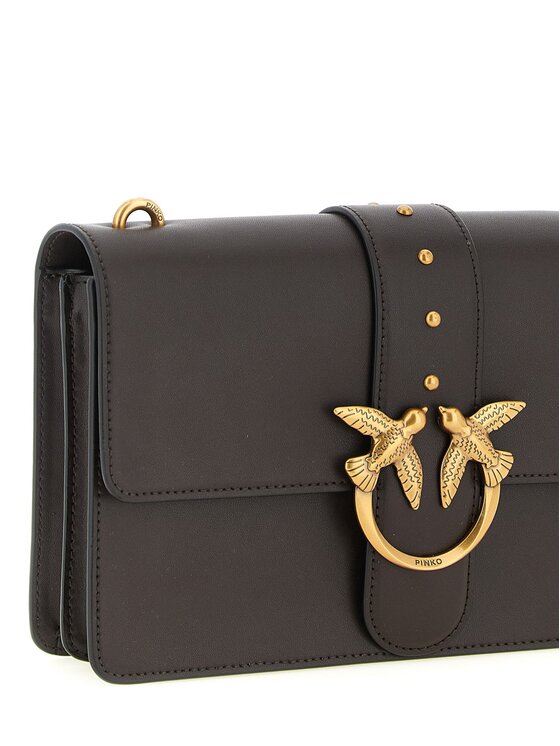 PINKO PINKO Torebka Brown Calfskin Crossbody Brązowy